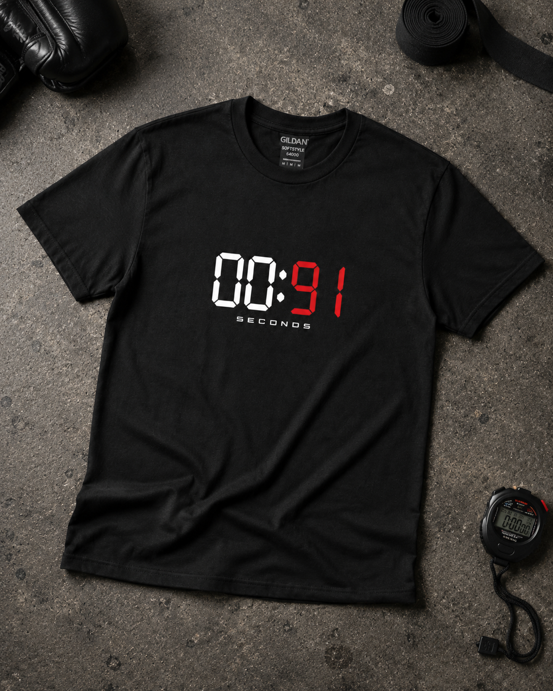 00:91 Seconds – Every Second Counts Boxing T-Shirt