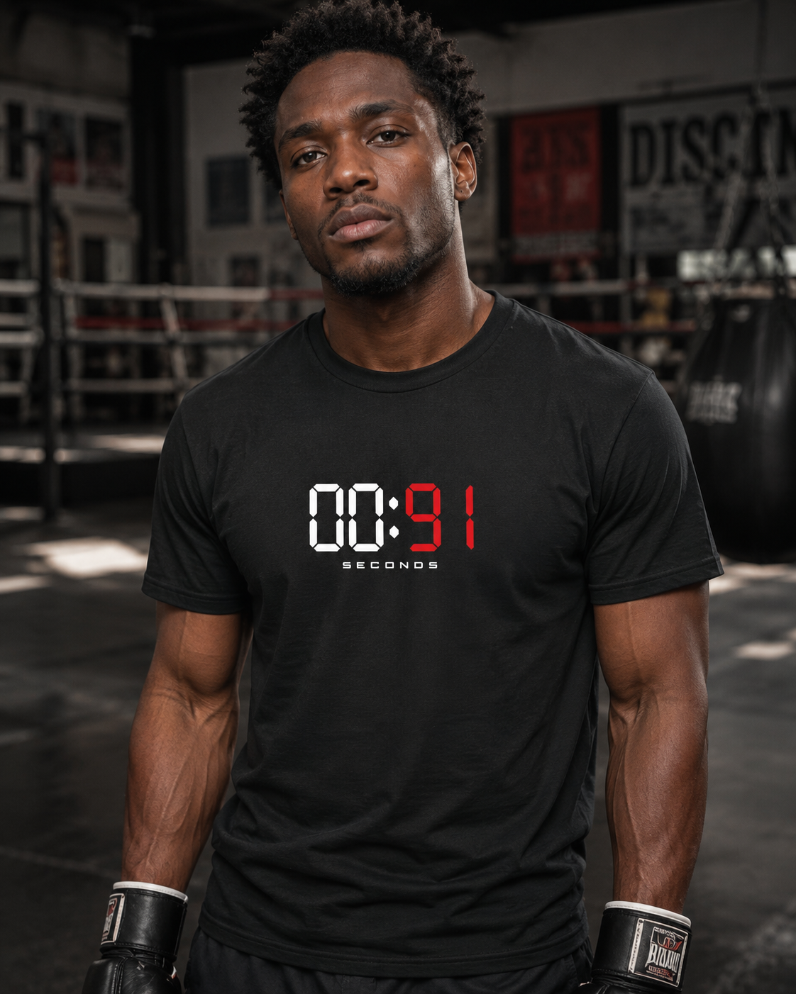 00:91 Seconds – Every Second Counts Boxing T-Shirt