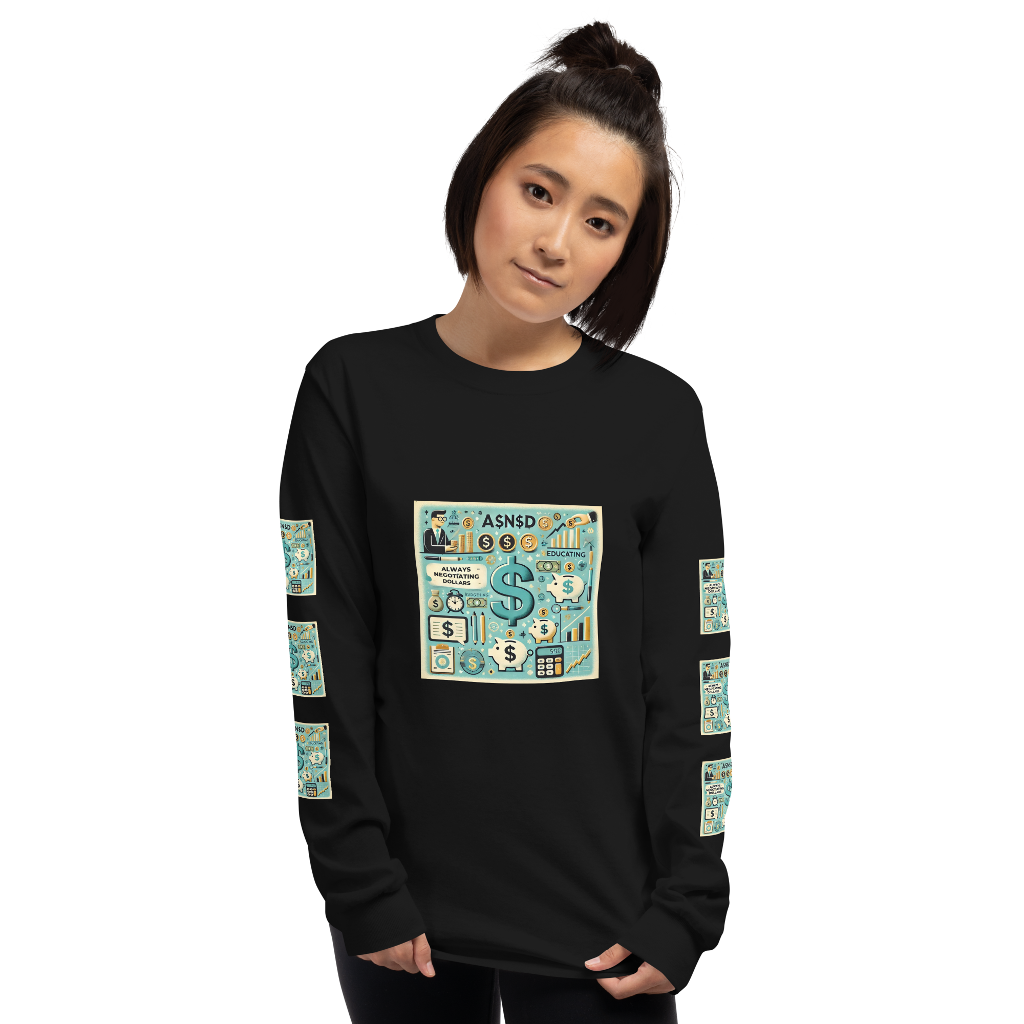 AND INC "Always Negotiating Dollars" Long Sleeve Tee